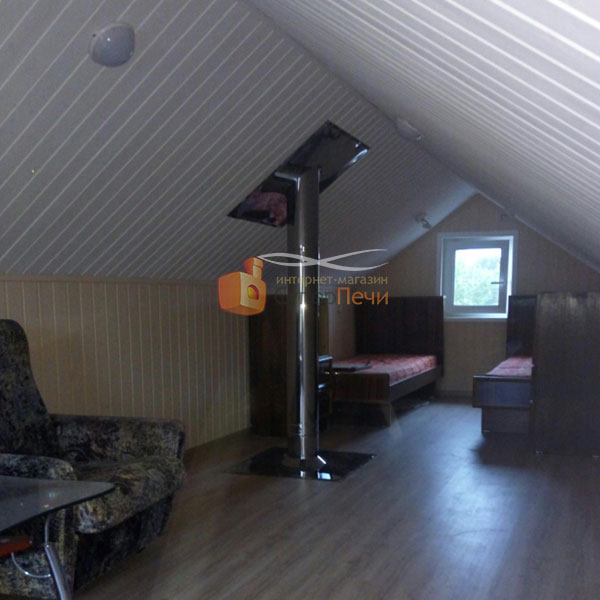   Монтаж чугунной печи для бани Торнадо с теплообменником (миниатюра)